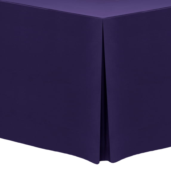Ultimate Textile (10 Pack) 5 ft. Fitted Polyester Tablecloth - for 24 x 60-Inch Banquet and Folding Rectangular Tables, Purple