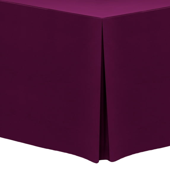 Ultimate Textile (10 Pack) 5 ft. Fitted Polyester Tablecloth - for 30 x 60-Inch Banquet and Folding Rectangular Tables 36"H, Magenta