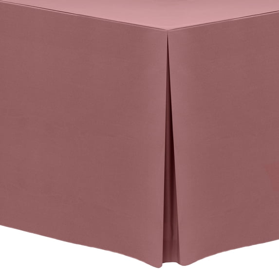 Ultimate Textile (10 Pack) 5 ft. Fitted Polyester Tablecloth - for 30 x 60-Inch Banquet and Folding Rectangular Tables 36"H, Mauve