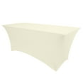 thumbnail image 1 of Ultimate Textile (10 Pack) 5 ft. Fitted Spandex Table Cover - for 24 x 60-inch Banquet and Folding Rectangular Tables 36"H, Ivory Cream, 1 of 2
