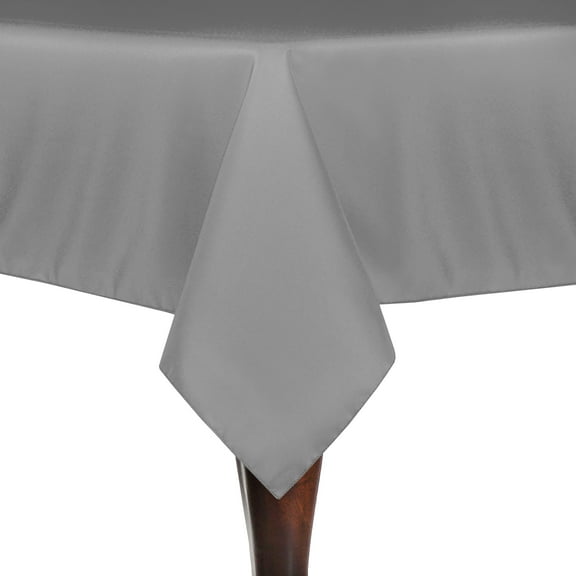 Ultimate Textile (10 Pack) 52 x 52-Inch Square Polyester Linen Tablecloth - for Wedding, Restaurant or Banquet use, Silver