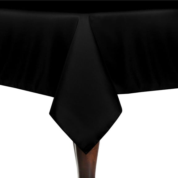 Ultimate Textile (10 Pack) 52 x 52-inch Square Polyester Linen Tablecloth - for Wedding, Restaurant or Banquet use, Black