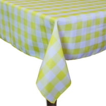 Ultimate Textile (10 Pack) 54 x 54-Inch Square Polyester Gingham Checkered Tablecloth - for Picnic, Outdoor or Indoor Party use, Lemon and White