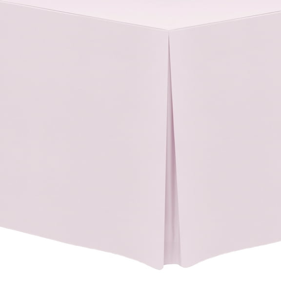 Ultimate Textile (10 Pack) 6 ft. Fitted Polyester Tablecloth - for 24 x 72-Inch Banquet and Folding Rectangular Tables - 42"H, Blush Ice Pink