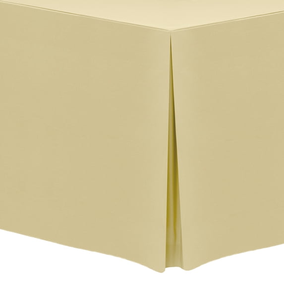 Ultimate Textile (10 Pack) 6 ft. Fitted Polyester Tablecloth - for 24 x 72-Inch Banquet and Folding Rectangular Tables - 42"H, Honey Light Brown