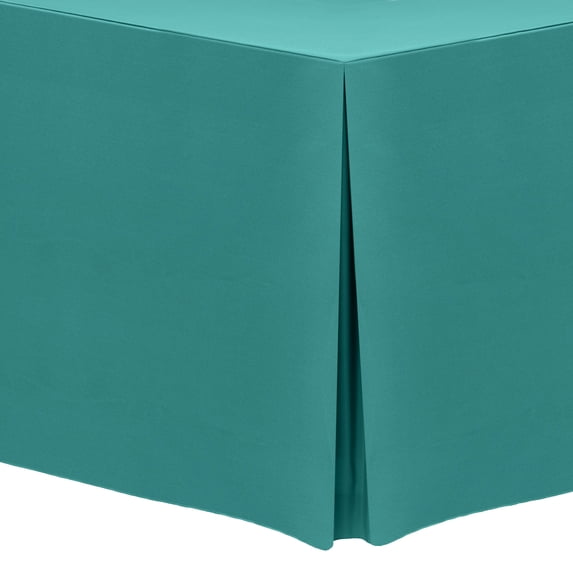 Ultimate Textile (10 Pack) 6 ft. Fitted Polyester Tablecloth - for 24 x 72-Inch Banquet and Folding Rectangular Tables - 42"H, Jade