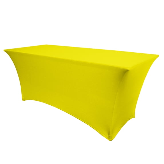 Ultimate Textile (10 Pack) 6 ft. Fitted Spandex Table Cover - for 18 x 72-Inch Tradeshow, Classroom and Folding Rectangle Tables - 36"H, Lemon Yellow