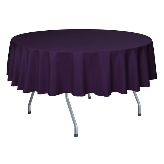 Ultimate Textile (10 Pack) 60-Inch Round Polyester Linen Tablecloth - for Wedding, Restaurant or Banquet use, Aubergine Eggplant