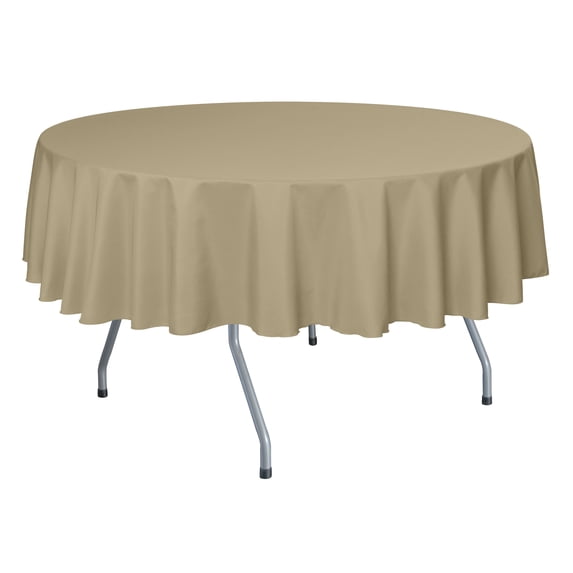 Ultimate Textile (10 Pack) 60-Inch Round Polyester Linen Tablecloth - for Wedding, Restaurant or Banquet use, Camel Light Brown
