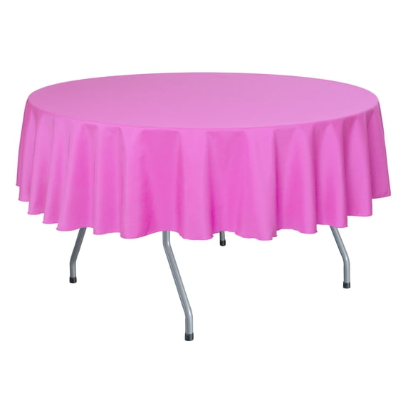 Ultimate Textile (10 Pack) 60-Inch Round Polyester Linen Tablecloth - for Wedding, Restaurant or Banquet use, Neon Pink