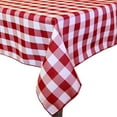 thumbnail image 1 of Ultimate Textile (10 Pack) 60 x 90-Inch Rectangular Polyester Gingham Checkered Tablecloth - for Picnic, Outdoor or Indoor Party use, Red and White, 1 of 3