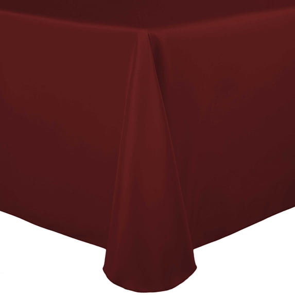 Ultimate Textile (10 Pack) 70 x 104-inch Oval Polyester Linen Tablecloth - for Home Dining Tables, Ruby Red