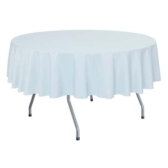 Ultimate Textile (10 Pack) 72-Inch Round Polyester Linen Tablecloth - for Wedding, Restaurant or Banquet use, Ice Blue