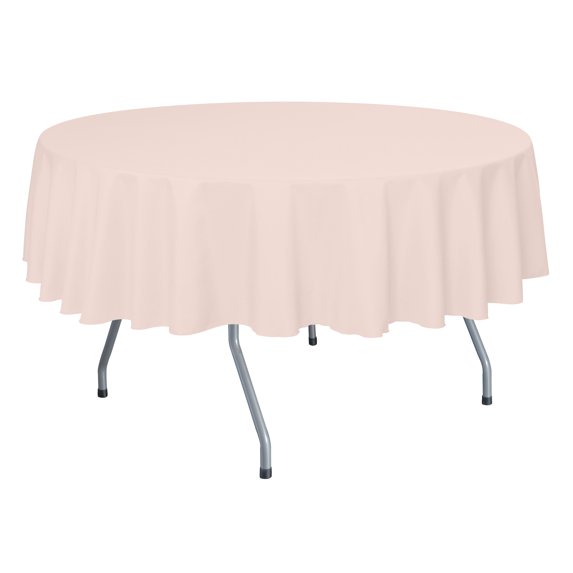 Ultimate Textile (10 Pack) 72-Inch Round Polyester Linen Tablecloth - for Wedding, Restaurant or Banquet use, Ice Peach