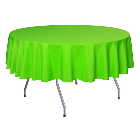 Ultimate Textile (10 Pack) 72-Inch Round Polyester Linen Tablecloth - for Wedding, Restaurant or Banquet use, Neon Green