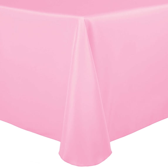 Ultimate Textile (10 Pack) 72 x 120-Inch Oval Polyester Linen Tablecloth - for Home Dining Tables, Light Pink