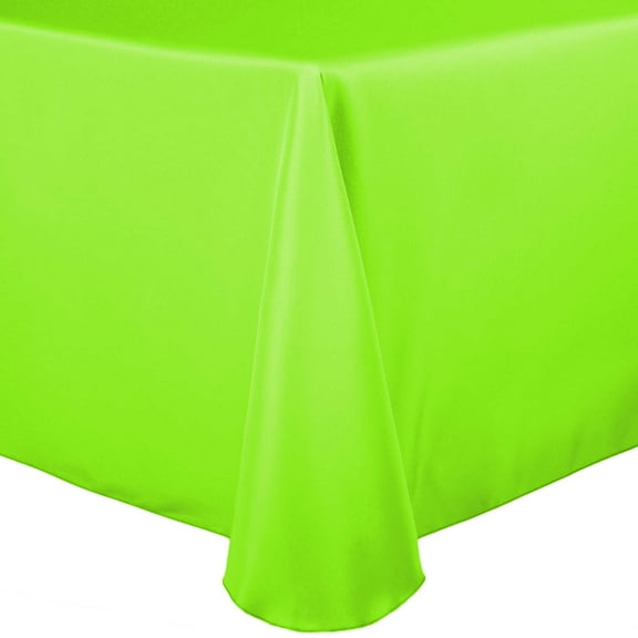 Ultimate Textile (10 Pack) 72 x 120-Inch Oval Polyester Linen Tablecloth - for Home Dining Tables, Neon Green