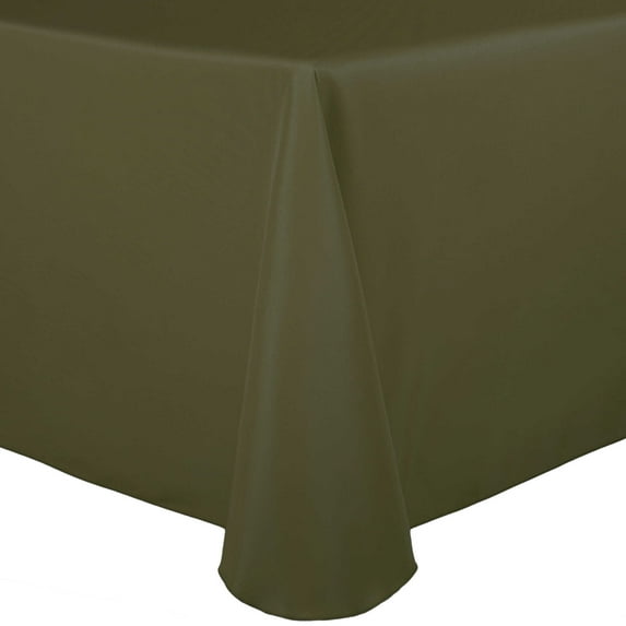 Ultimate Textile (10 Pack) 72 x 120-Inch Oval Polyester Linen Tablecloth - for Home Dining Tables, Olive Green
