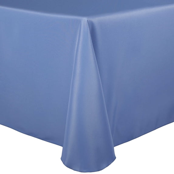 Ultimate Textile (10 Pack) 72 x 120-Inch Oval Polyester Linen Tablecloth - for Home Dining Tables, Periwinkle Blue