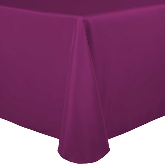 Ultimate Textile (10 Pack) 72 x 120-Inch Oval Polyester Linen Tablecloth - for Home Dining Tables, Raspberry Red