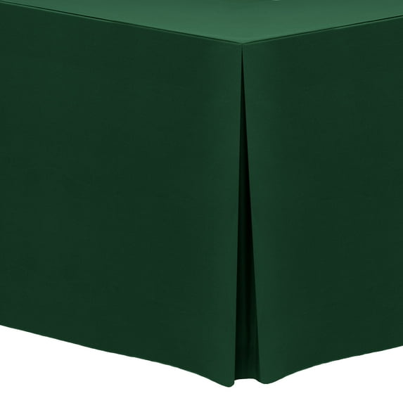 Ultimate Textile (10 Pack) 8 ft. Fitted Polyester Tablecloth - for 18 x 96-Inch Banquet and Folding Rectangular Tables, Hunter Green