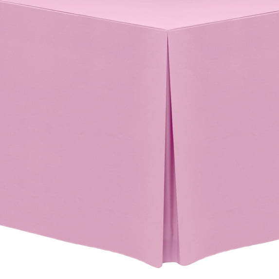 Ultimate Textile (10 Pack) 8 ft. Fitted Polyester Tablecloth - for 18 x 96-Inch Banquet and Folding Rectangular Tables, Pink Balloon