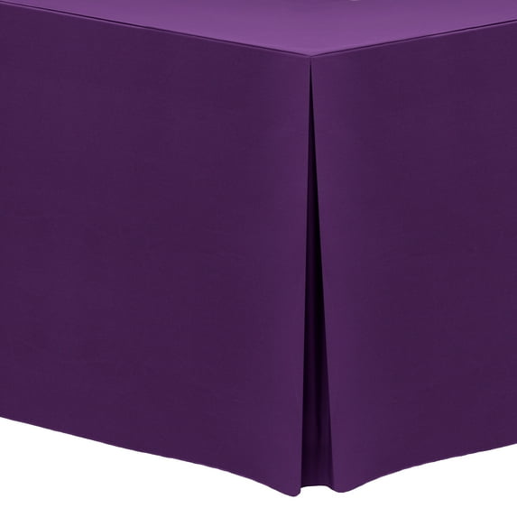 Ultimate Textile (10 Pack) 8 ft. Fitted Polyester Tablecloth - for 18 x 96-Inch Banquet and Folding Rectangular Tables, Plum
