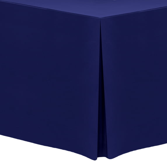 Ultimate Textile (10 Pack) 8 ft. Fitted Polyester Tablecloth - for 24 x 96-Inch Banquet and Folding Rectangular Tables - 36"H, Deep Royal Blue
