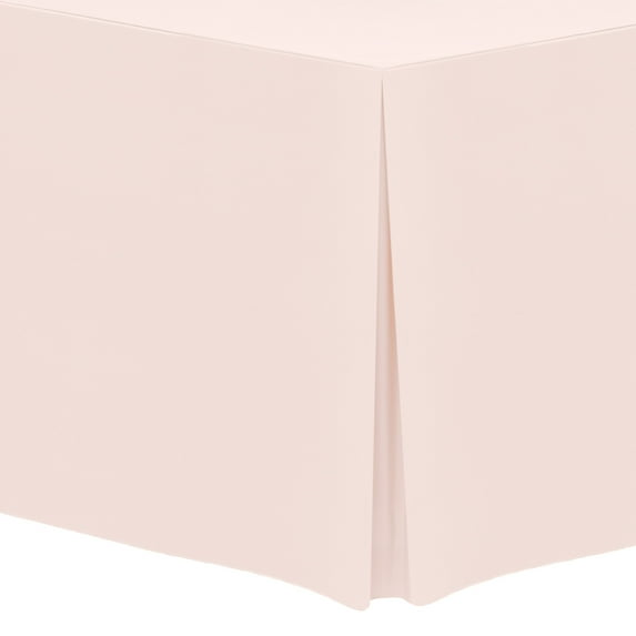 Ultimate Textile (10 Pack) 8 ft. Fitted Polyester Tablecloth - for 24 x 96-Inch Banquet and Folding Rectangular Tables - 42"H, Ice Peach