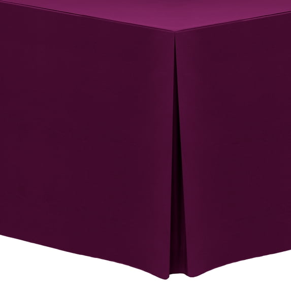 Ultimate Textile (10 Pack) 8 ft. Fitted Polyester Tablecloth - for 24 x 96-Inch Banquet and Folding Rectangular Tables - 42"H, Magenta
