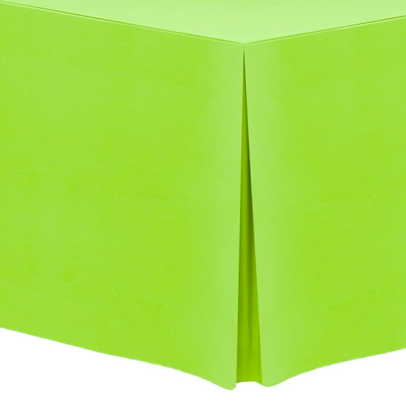 Ultimate Textile (10 Pack) 8 ft. Fitted Polyester Tablecloth - for 24 x 96-Inch Banquet and Folding Rectangular Tables - 42"H, Neon Green