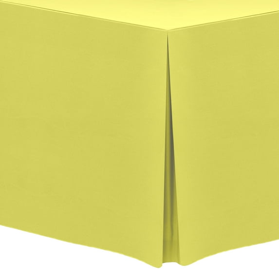 Ultimate Textile (10 Pack) 8 ft. Fitted Polyester Tablecloth - for 30 x 96-Inch Banquet and Folding Rectangular Tables, Lemon Yellow