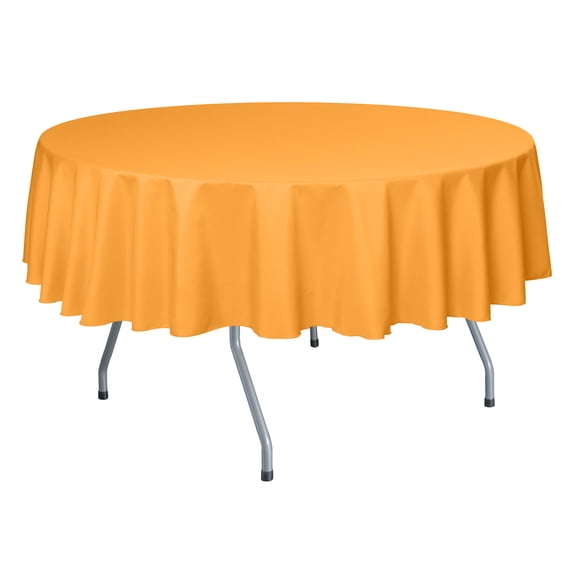Ultimate Textile (10 Pack) 84-Inch Round Polyester Linen Tablecloth - for Wedding, Restaurant or Banquet use, Neon Orange