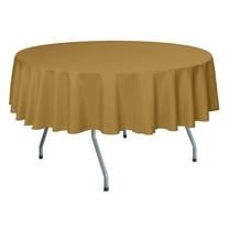 Ultimate Textile (10 Pack) 84-inch Round Polyester Linen Tablecloth - for Wedding, Restaurant or Banquet use, Gold
