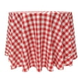 thumbnail image 1 of Ultimate Textile (10 Pack) 90-Inch Round Polyester Gingham Checkered Tablecloth - for Picnic, Outdoor or Indoor Party use, Red and White, 1 of 3
