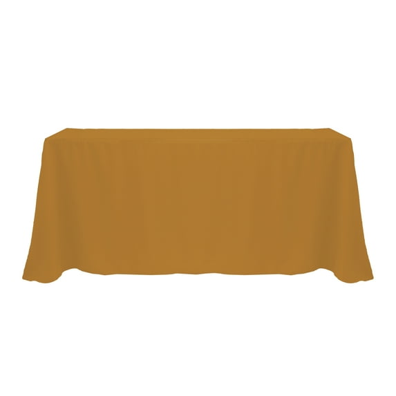 Ultimate Textile (10 Pack) 90 x 132-Inch Rectangular Polyester Linen Tablecloth with Rounded Corners - for Wedding, Restaurant or Banquet use, Copper Brown