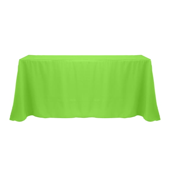 Ultimate Textile (10 Pack) 90 x 132-Inch Rectangular Polyester Linen Tablecloth with Rounded Corners - for Wedding, Restaurant or Banquet use, Neon Green