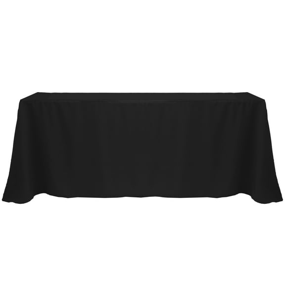Ultimate Textile (10 Pack) 90 x 132-Inch Rectangular Polyester Linen Tablecloth with Rounded Corners - for Wedding, Restaurant or Banquet use, Black
