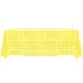 thumbnail image 1 of Ultimate Textile (10 Pack) 90 x 156-Inch Rectangular Polyester Gingham Checkered Tablecloth - for Picnic, Outdoor or Indoor Party use, Lemon and White, 1 of 4