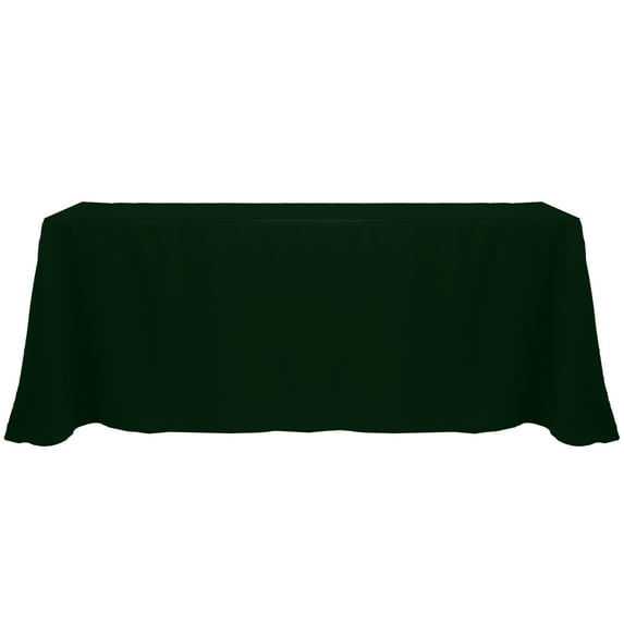 Ultimate Textile (10 Pack) 90 x 156-Inch Rectangular Polyester Linen Tablecloth with Rounded Corners - for Wedding, Restaurant or Banquet use, Forest Green