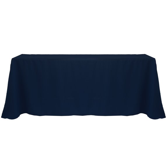 Ultimate Textile (10 Pack) 90 x 156-Inch Rectangular Polyester Linen Tablecloth with Rounded Corners - for Wedding, Restaurant or Banquet use, Midnight