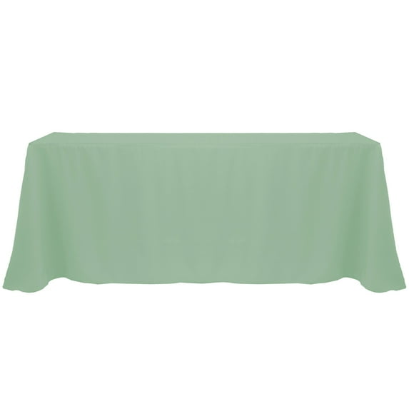 Ultimate Textile (10 Pack) 90 x 156-Inch Rectangular Polyester Linen Tablecloth with Rounded Corners - for Wedding, Restaurant or Banquet use, Seamist Light Green