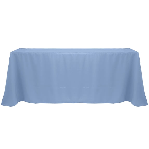 Ultimate Textile (10 Pack) 90 x 156-Inch Rectangular Polyester Linen Tablecloth with Rounded Corners - for Wedding, Restaurant or Banquet use, Slate Blue