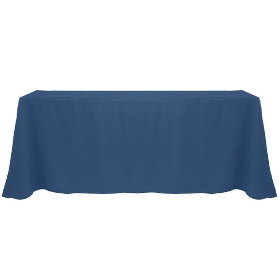 Ultimate Textile (10 Pack) 90 x 156-Inch Rectangular Polyester Linen Tablecloth with Rounded Corners - for Wedding, Restaurant or Banquet use, Wedgewood Blue