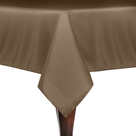 Ultimate Textile (10 Pack) 90 x 90-Inch Square Polyester Linen Tablecloth - for Wedding, Restaurant or Banquet use, Toast Dark Brown