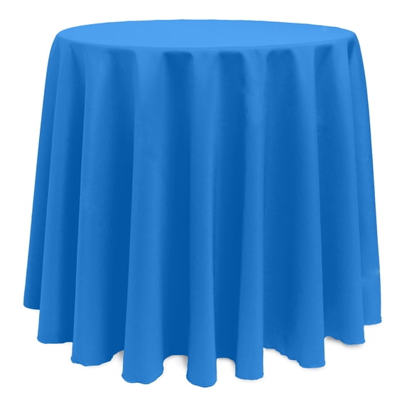 Ultimate Textile (10 Pack) 96-Inch Round Polyester Linen Tablecloth - for Wedding, Restaurant or Banquet use, Cobalt Blue