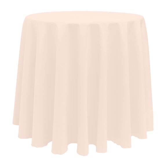 Ultimate Textile (10 Pack) 96-Inch Round Polyester Linen Tablecloth - for Wedding, Restaurant or Banquet use, Ice Peach
