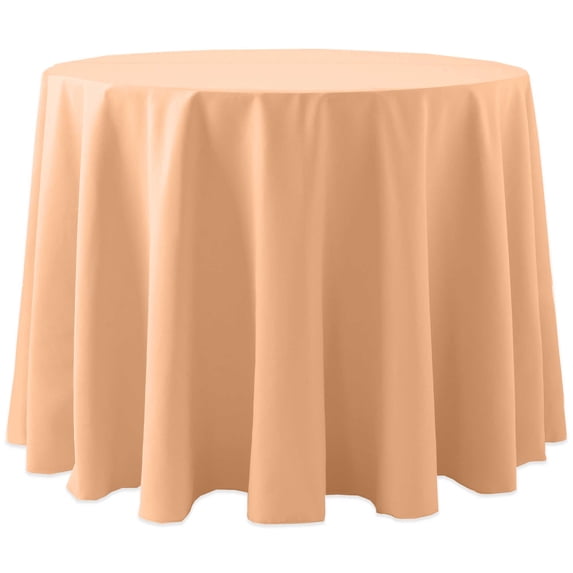Ultimate Textile (10 Pack) Cotton-feel 102-Inch Round Tablecloth - for Wedding and Banquet, Hotel or Home Fine Dining use, Peach