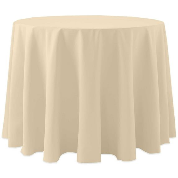 Ultimate Textile (10 Pack) Cotton-feel 102-Inch Round Tablecloth - for Wedding and Banquet, Hotel or Home Fine Dining use, Tan Beige