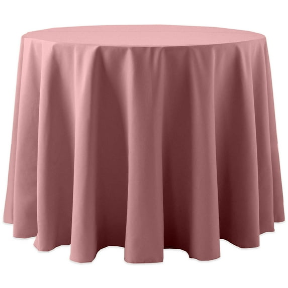 Ultimate Textile (10 Pack) Cotton-feel 114-Inch Round Tablecloth - for Wedding and Banquet, Hotel or Home Fine Dining use, Dusty Rose Light Pink